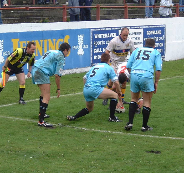 Second half as Haven held just a yard from try line..Howard ready..soon after he scored.