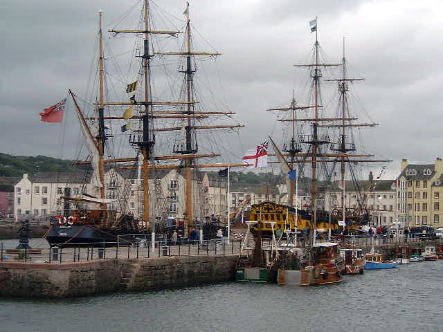 Kaskalot (left) and Grand Turk tied up at Whitehaven